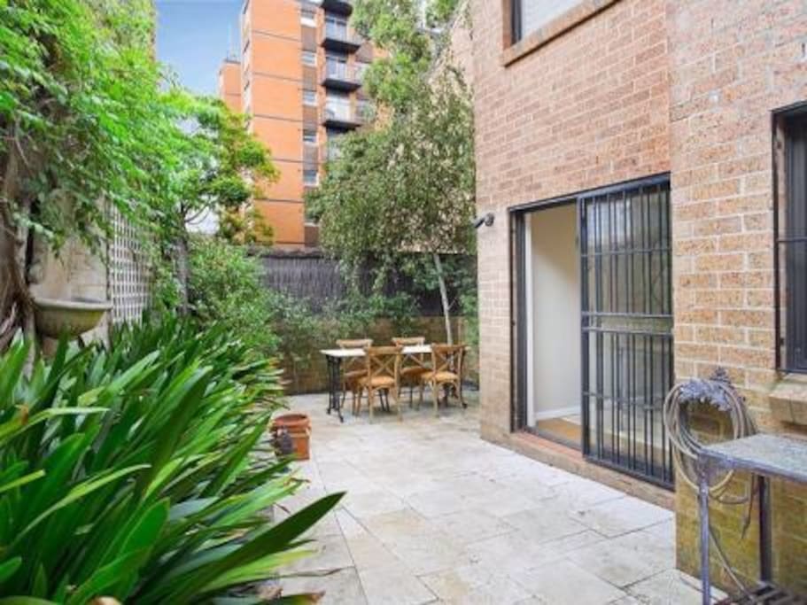 Courtyard suitable for entertaining and gets great light in the summer