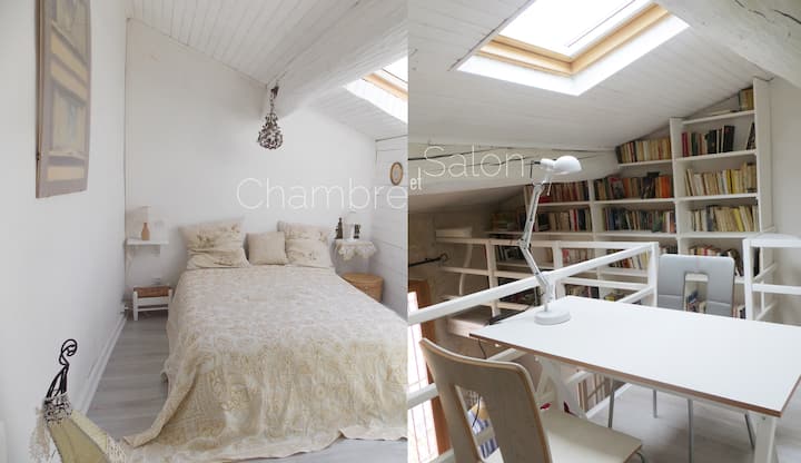 Самостоятелна спалня и самостоятелна стая в съседство, 2 стаи са самостоятелни, така че можете да я използвате удобно.
