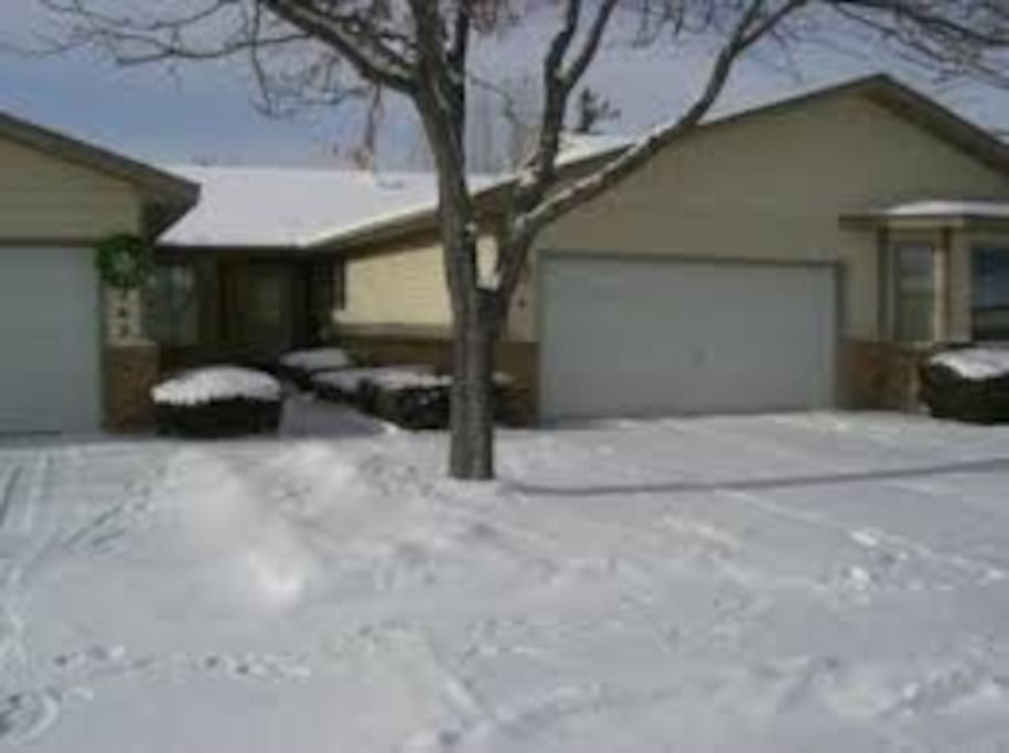 front view in WINTER... now drive is Kept Cleared