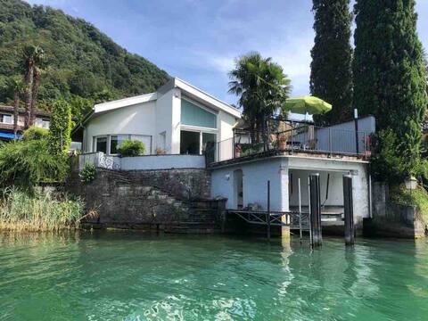 Waterfront villa with private lake access
