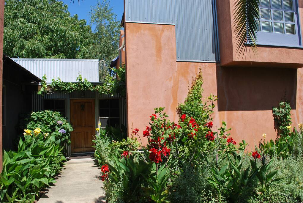 Beautiful garden leads to front door