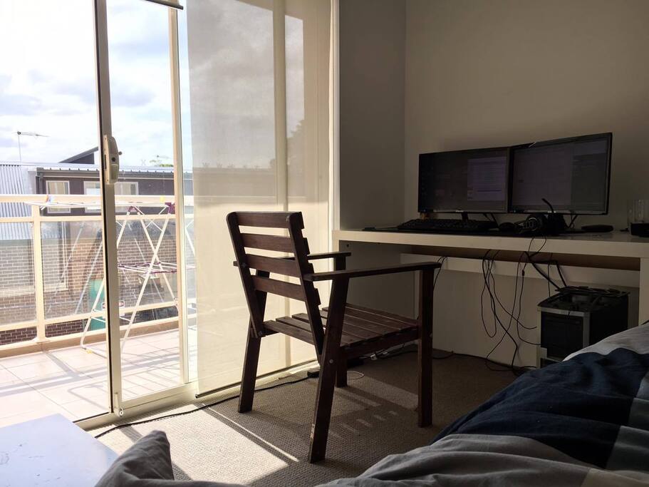 Desk and Balcony