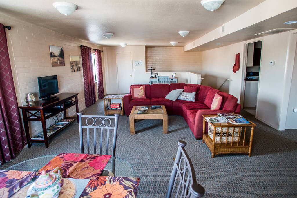 Cozy Seating Room with a Sofa Bed