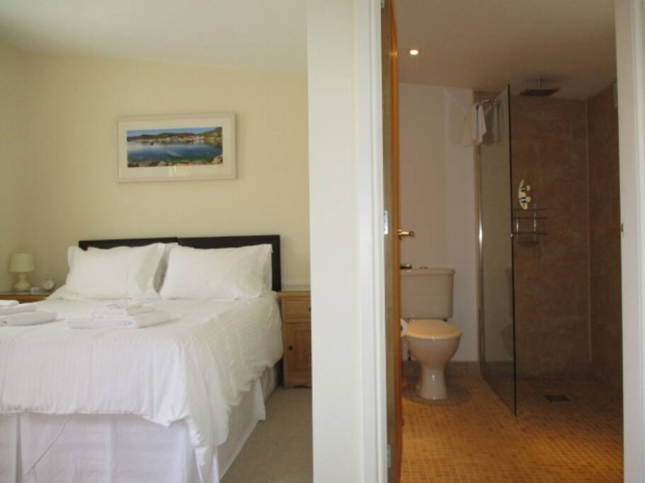 Room 1: Dinllaen - Bedroom with en-suite shower room / wet room