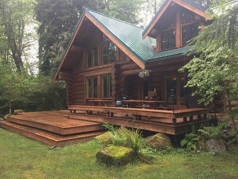 Luxurious Log Cabin Hot Tub River Frontage Skiing