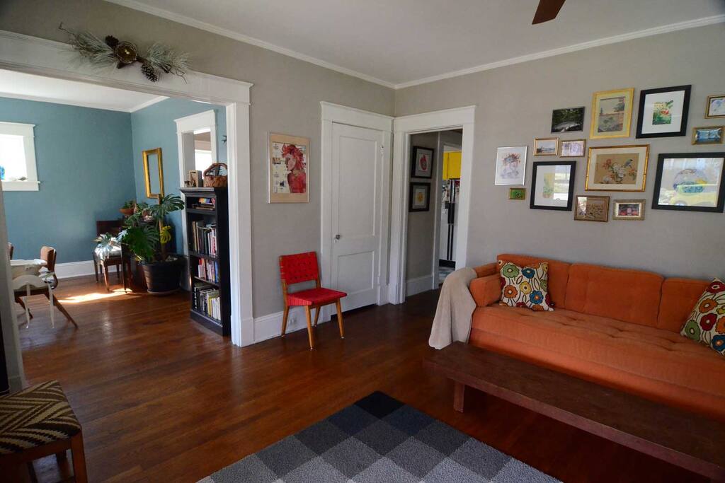 Living room and dining room