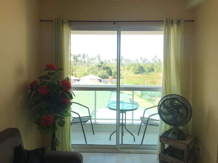 ¡Balcón con una hamaca!