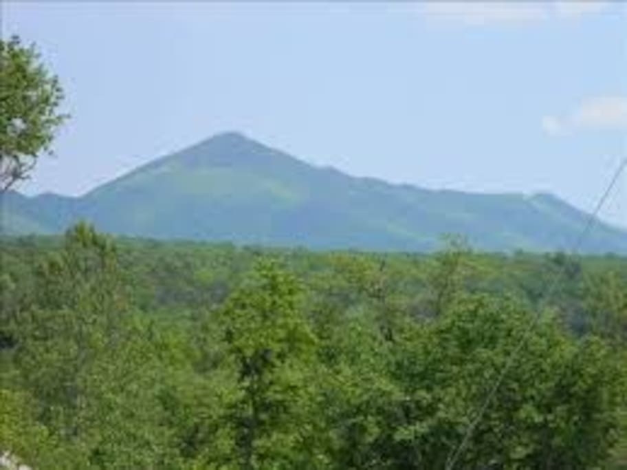 view of Kennedy's Peak (highest point on Massanutten Mountain Range) from deck of our cabin