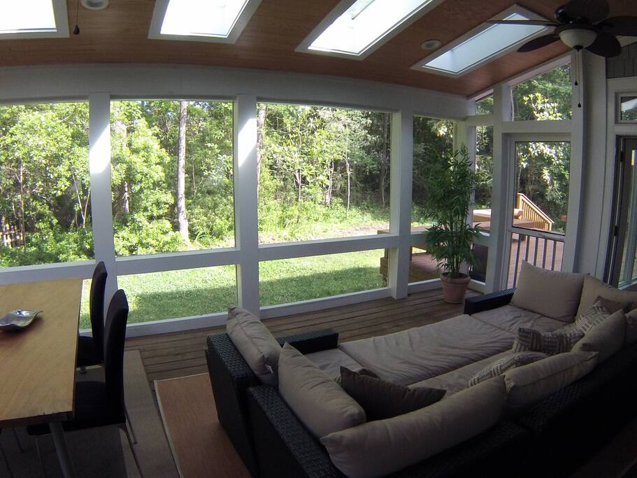 Outdoor dining and Giant Couch Bed/Sectional