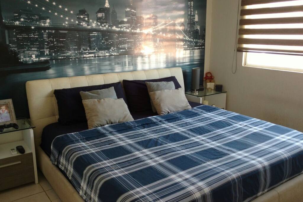 Recamara principal con TV y AA