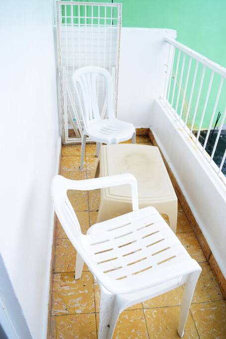 Small balcony in front of the apartment outside