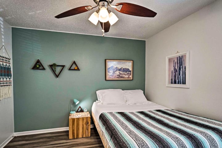Rest easy after that music festival on the plush queen bed