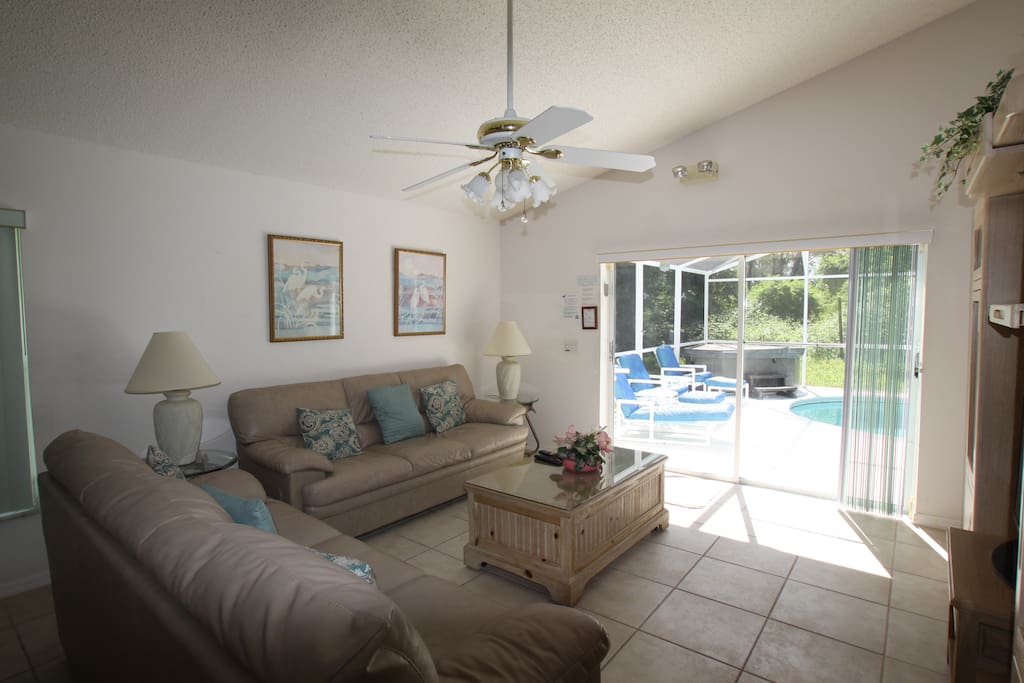 Family Room, leather sofas