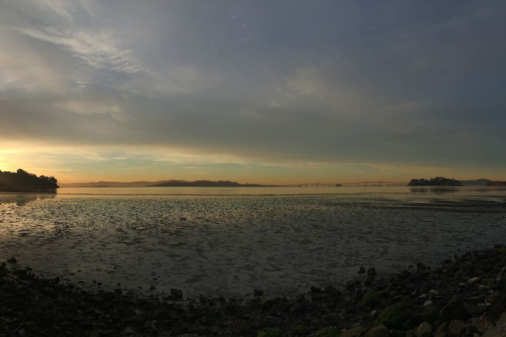 Panoramic view of the Bay, a short walk from the home