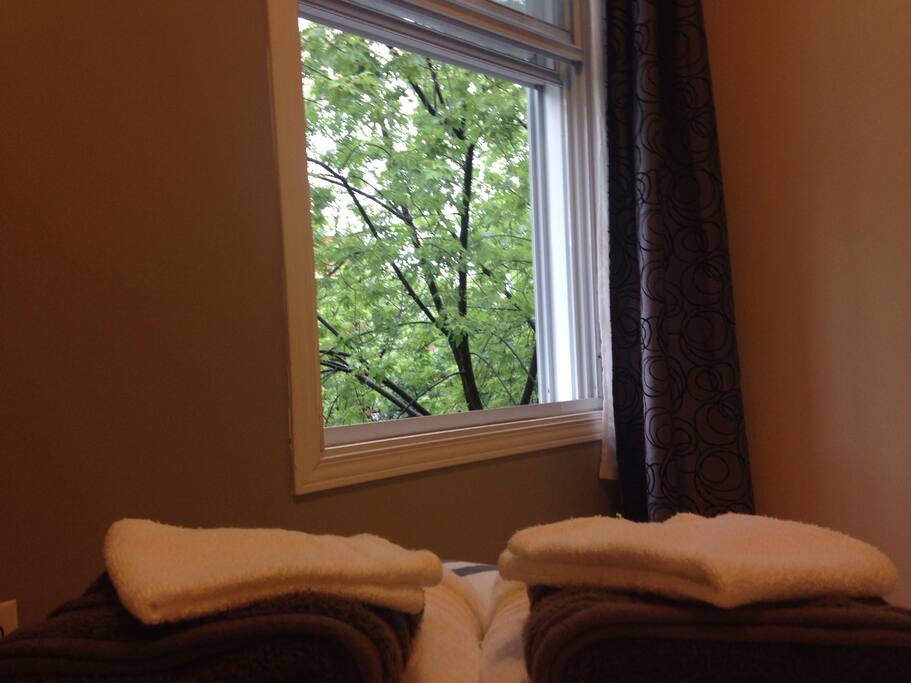 Bright bedroom window