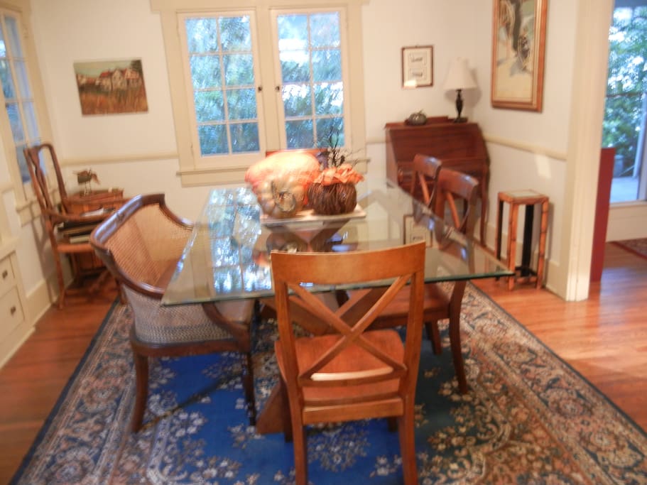 Formal dining room seats up to 8.