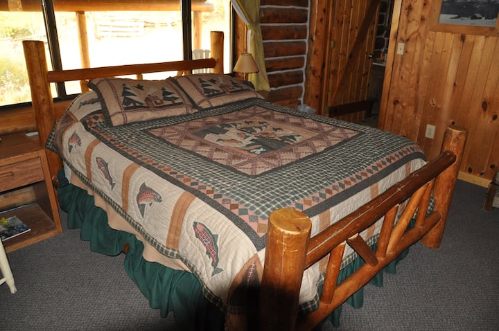 The Master Bedroom has a queen bed and features a master bathroom.  A second bathroom is at the end main hall for all to use.