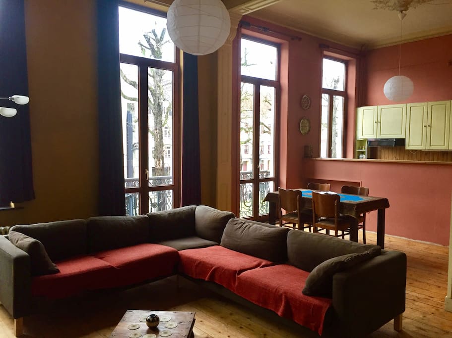 Living room with view on open kitchen