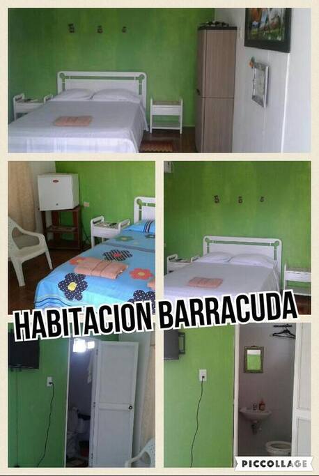 Habitacion doble, baño pivado, nevera, aire acondicionado y televisor