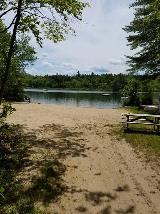 Large sandy beach just 60 steps away