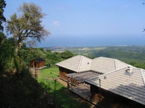 Wooden detached house with stunning
