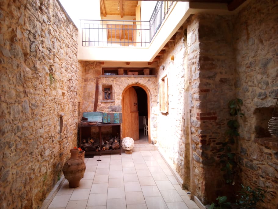 The pation in the entrance