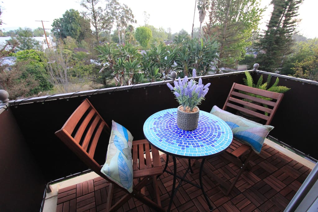Balcony with stunning views, where you can enjoy your morning coffee :)