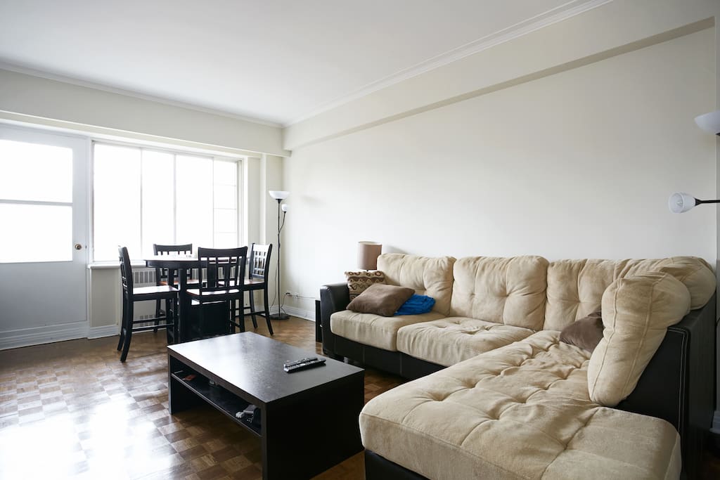 Plenty of sunlight and that couch is super comfy