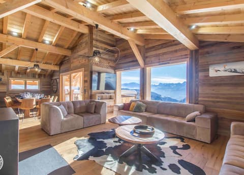 Chalet with Mont Blanc view, Sauna and Jacuzzi