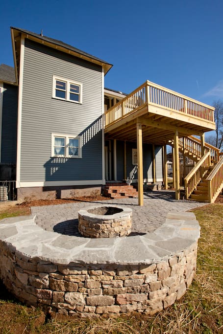 Firepit, second story deck, and sizeable yard