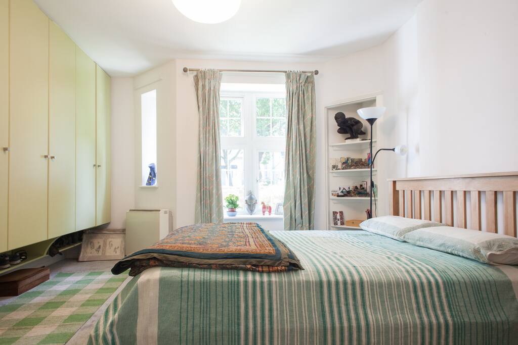 The bedroom. Very light, spacious and airy.