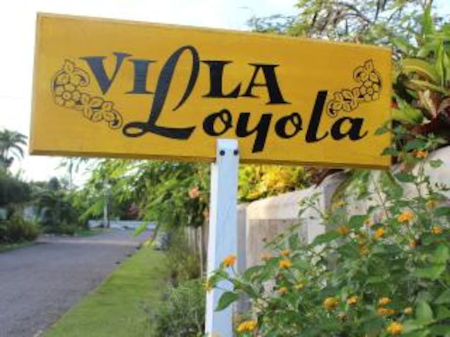 Sign outside Entrance to Villa Loyola