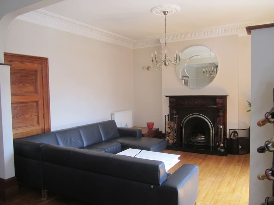 Living room with fireplace
