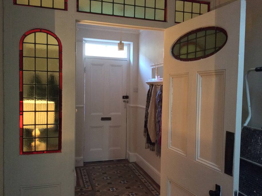 original stain glass vestibule