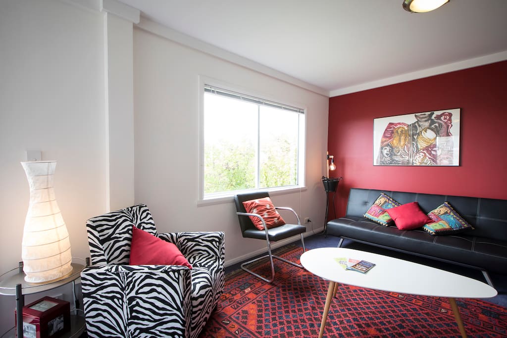 Modern living space, funky decor