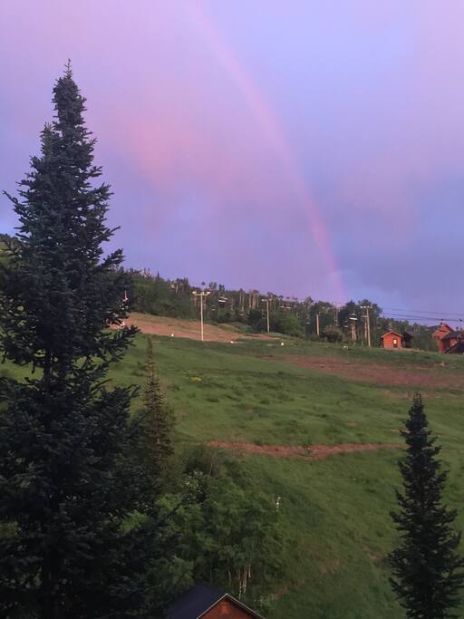 Rainbow at sunset