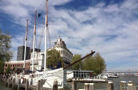 Charming sailing ship in historic Veerhaven