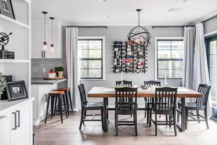 Relax and Share Alfresco Dinners Under the Striped Parasol