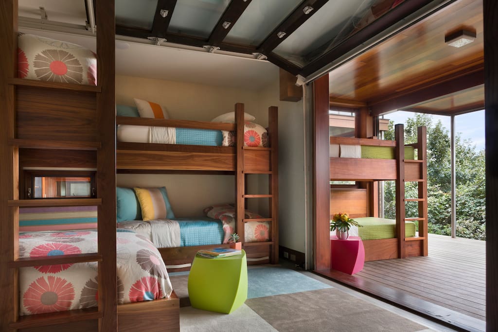 One of two bunk rooms sleep five each