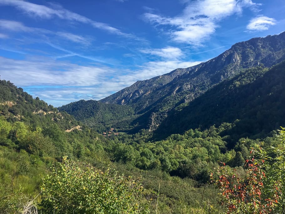 Casteil nestled in the mountains