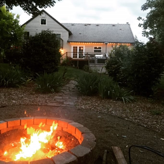View of the house from the fire pit for those relaxing summer nights