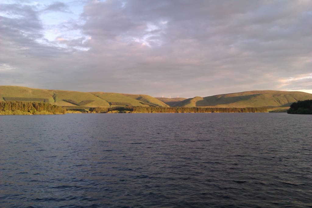 View across the reservoir from the bottom of our garden