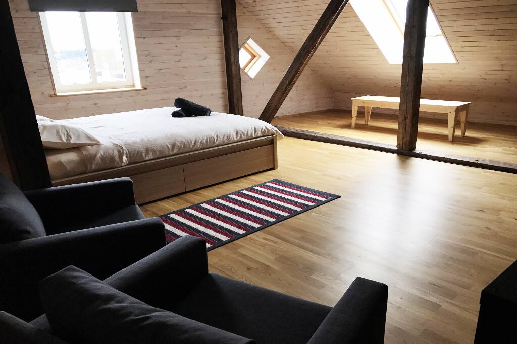 Bedroom & Reading Chairs with Lake Views.
