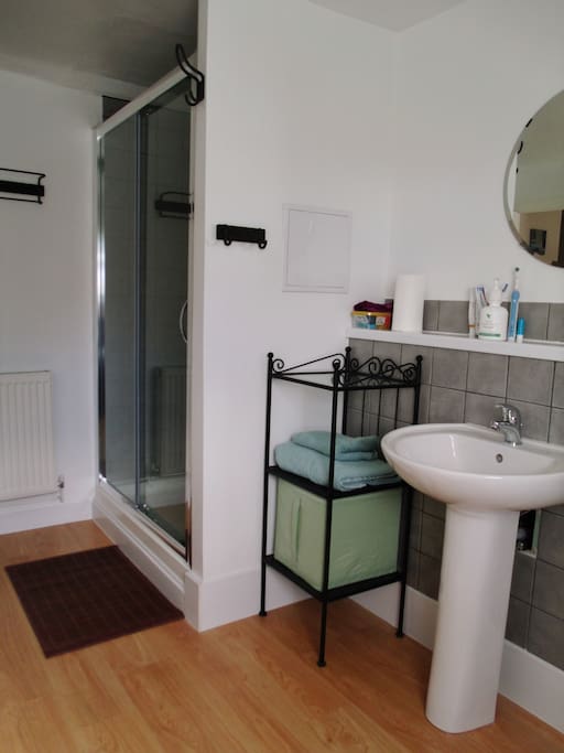 Modern bathroom with large walk-in shower