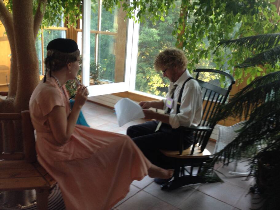 Dinner theatre under the solarium tree