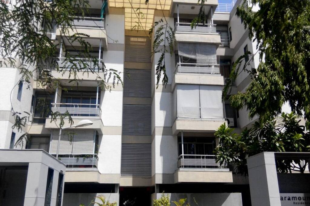 Front view of the building
