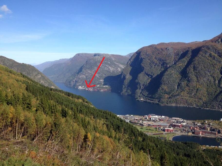 View of the location from the other side of the fjord