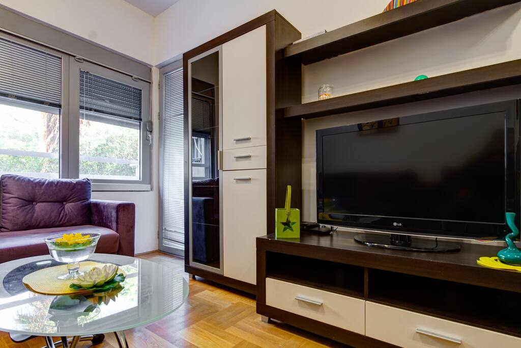 Living Room and Big Flat Screen TV