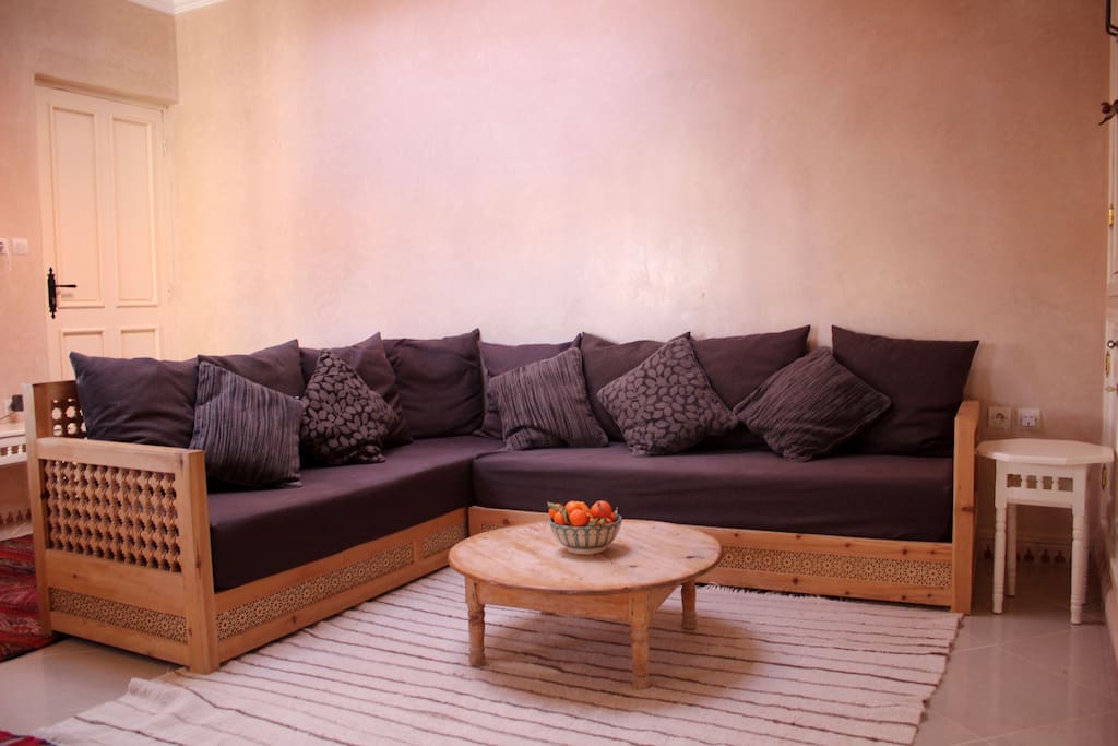 Sofas made from traditional Moroccan carved wood
