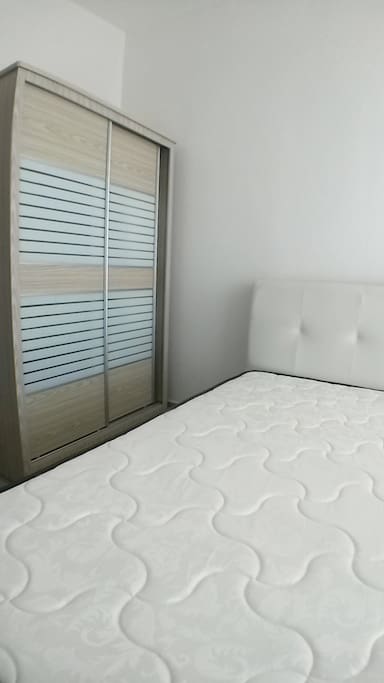 Queen size bed with wardrobe